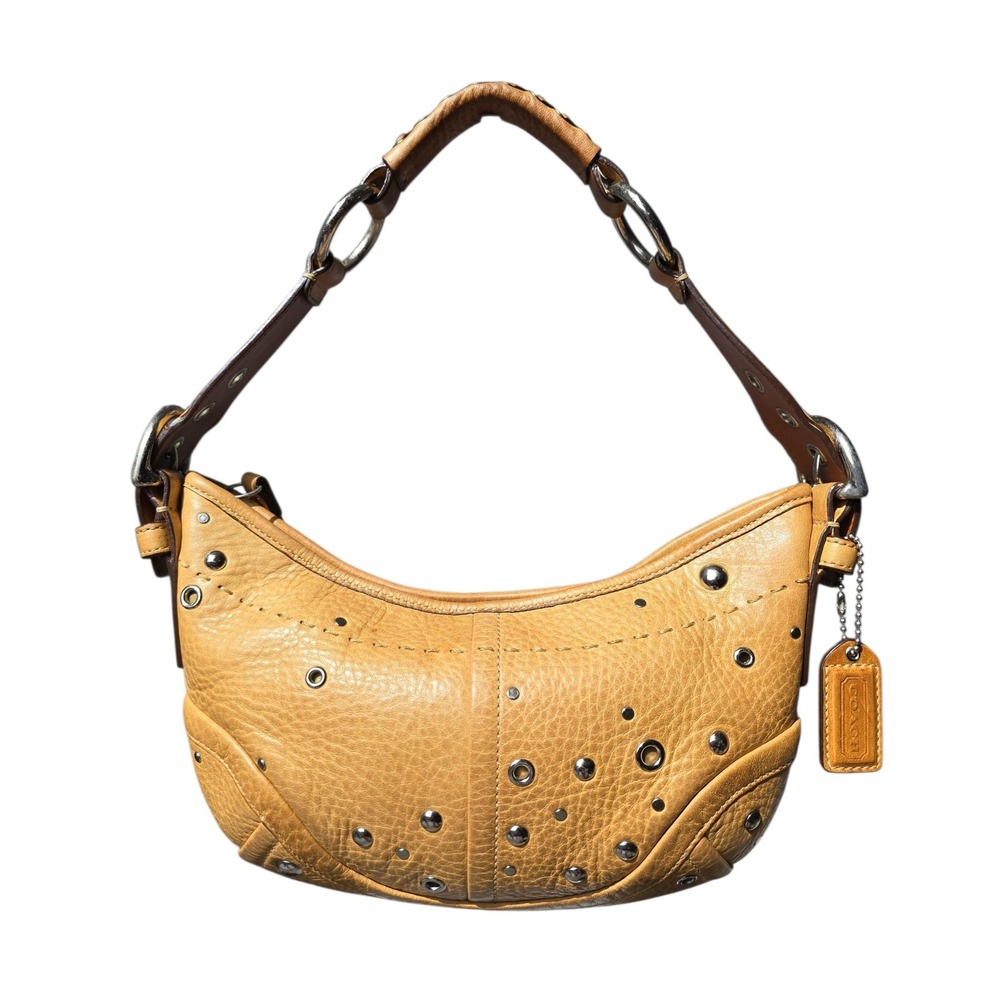 Coach Y2K '07 Soho Studded Demi Leather Hobo F10931 in Camel EUC